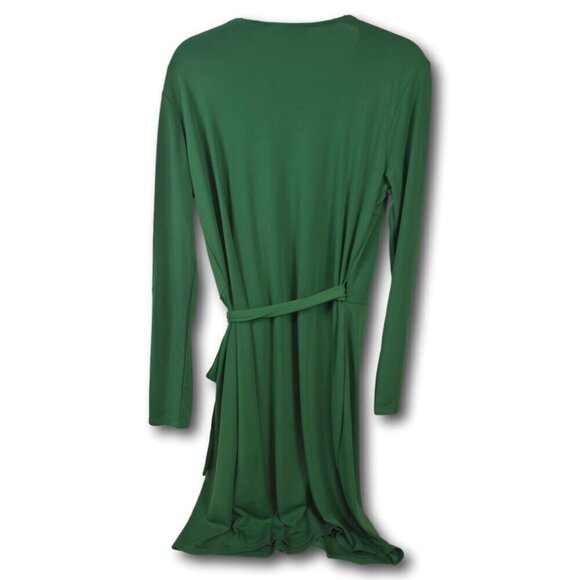 Lark & Ro Emerald Green Long Sleeve Matte Jersey Wrap Size: XL - Picture 2 of 2